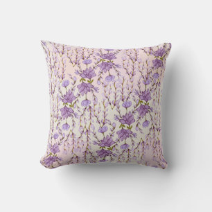 oreiller à jetons floraux lilas