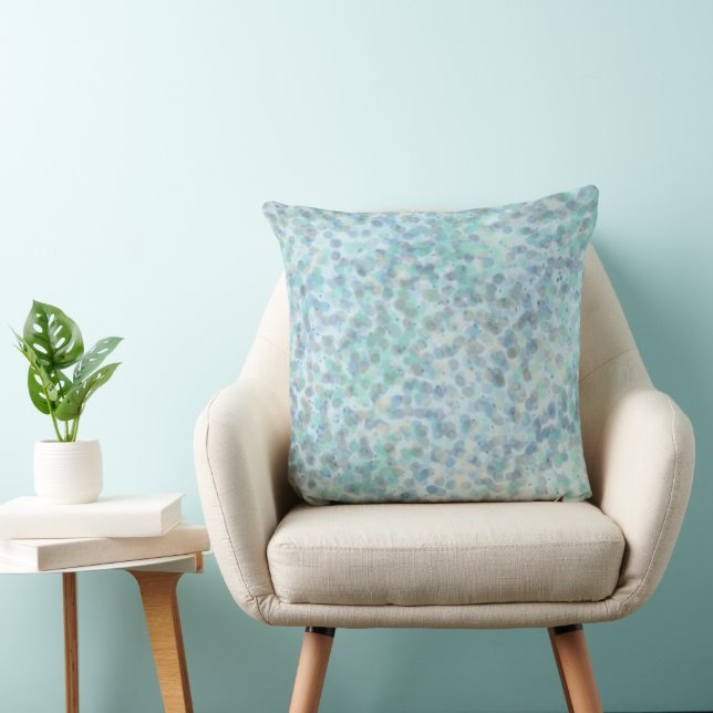 Oreiller à lancer à pointillé bleu (Chaise)