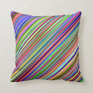 Oreiller à lancer à rayures multicolores