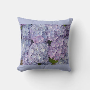 Oreiller à lancer bleu clair et rose Hydrangea