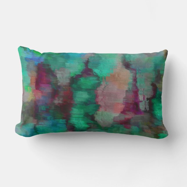Oreiller à lancer bleu vert et violet (Recto)