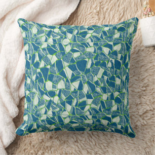 Oreiller à lancer bleu vert Turquoise