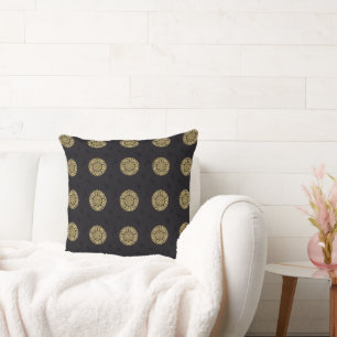 Oreiller à lancer Brown en or de Brocades thaïland