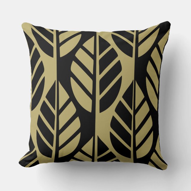 Oreiller à lancer Brown et noir moderne pour Motif (Recto)