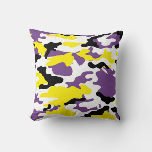 Oreiller à lancer Camo Jaune Ultra Violet et Doré