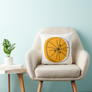 Oreiller à lancer carré orange Citrus