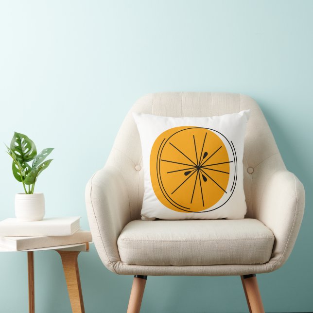 Oreiller à lancer carré orange Citrus (Chaise)