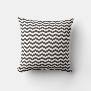 Oreiller à lancer Chevron noir et blanc