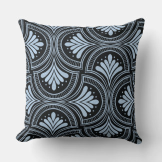 Oreiller à lancer classique Motif tribal bleu