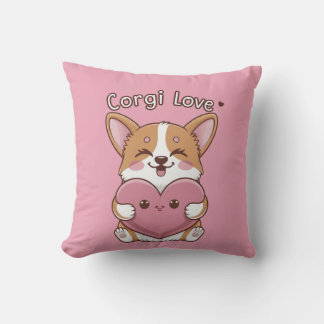 Oreiller à lancer Corgi Love
