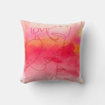 Oreiller à lancer d'amour moderne - Aquarelle Coup