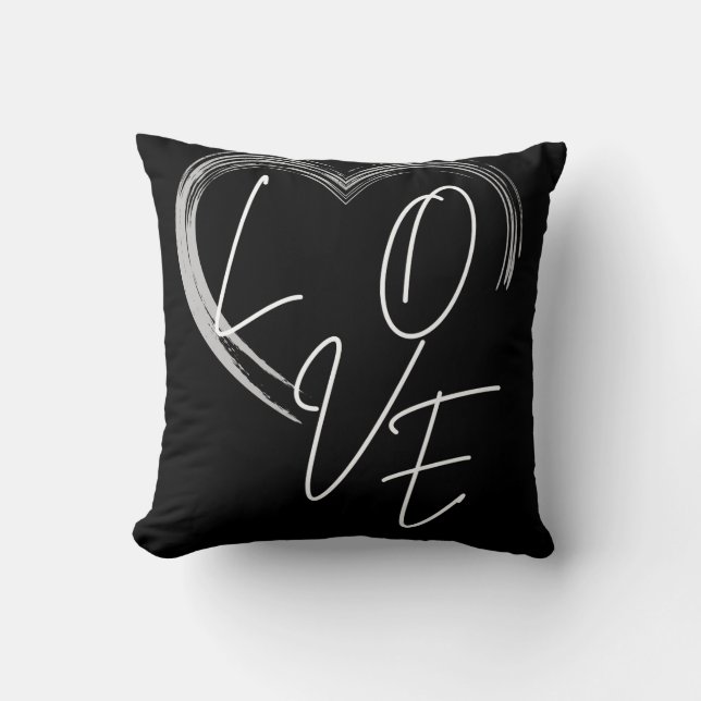 Oreiller à lancer d'amour noir (Recto)