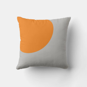 Oreiller à lancer d'art Abstrait orange et gris