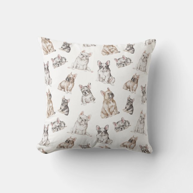 Oreiller à lancer de chien de taureau français (Recto)