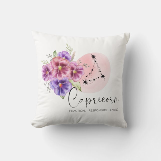Oreiller à lancer de fleur de Capricorne (Recto)