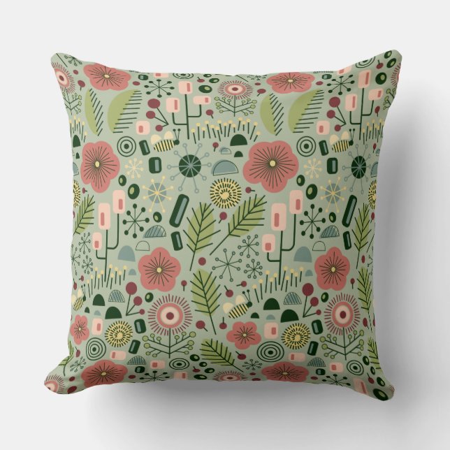 Oreiller à lancer de fleurs de jardin atomique (Recto)