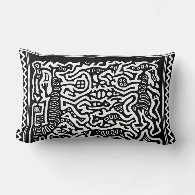 Oreiller à lancer de folklore tribal maori (Recto)