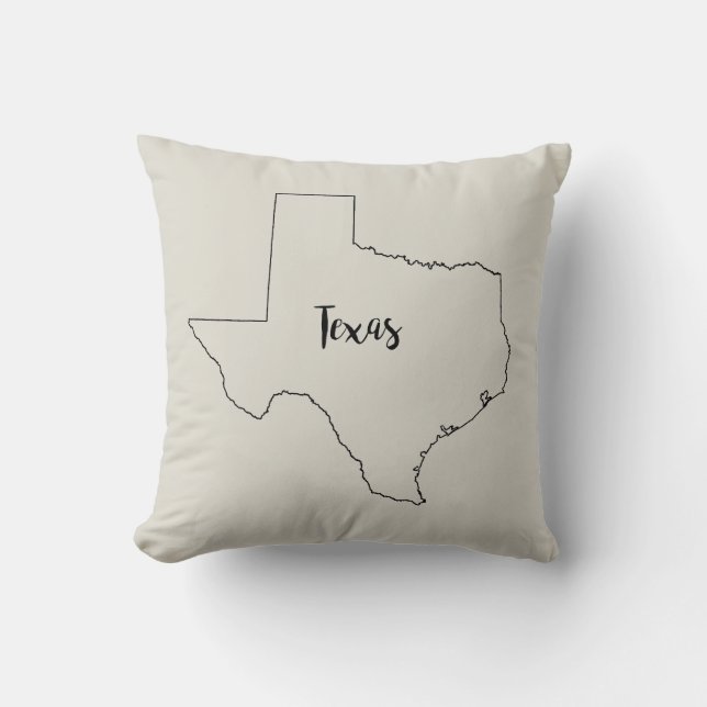 Oreiller à lancer de la carte d'état du Texas (Recto)