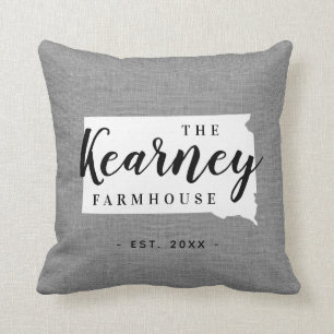 Oreiller à lancer de la famille Monogramme de l'Ét