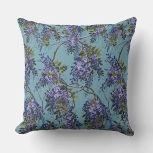 Oreiller à lancer de la vigne de la Wisteria Flor