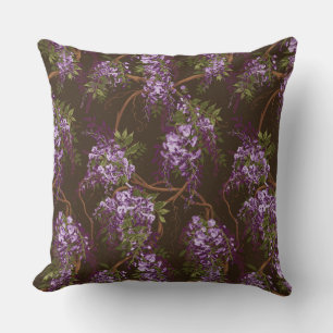 Oreiller à lancer de la vigne de la Wisteria Flora