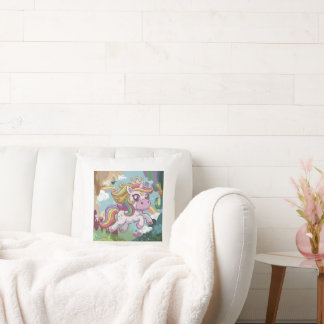 Oreiller à lancer de licorne colorée