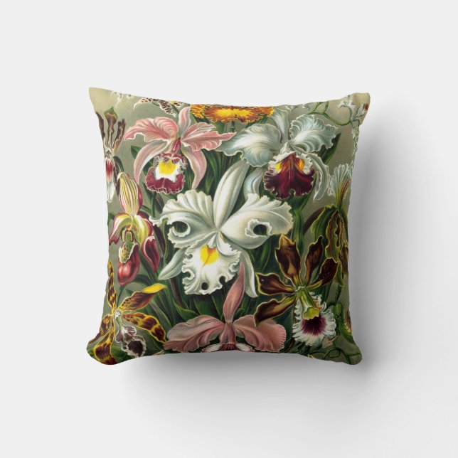 Oreiller à lancer de l'Orchidaceae d'Ernst Haeckel (Recto)
