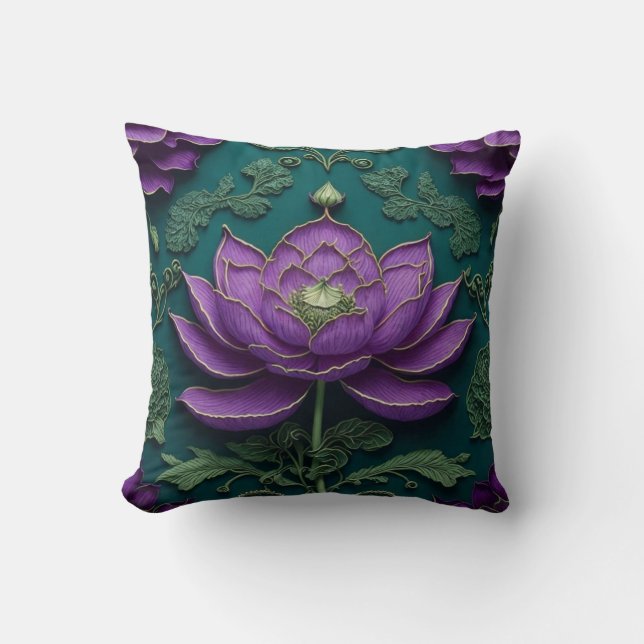 Oreiller à lancer de lotus violet (Recto)