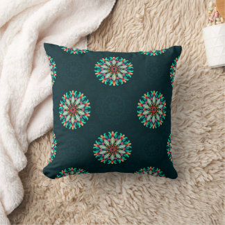 Oreiller à lancer de mandala coloré