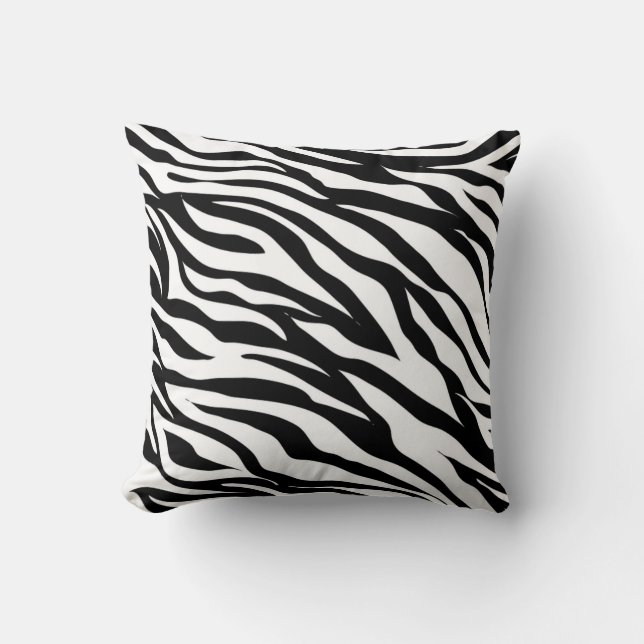 Oreiller à lancer de modèle Zebra 16" x 16" (Recto)