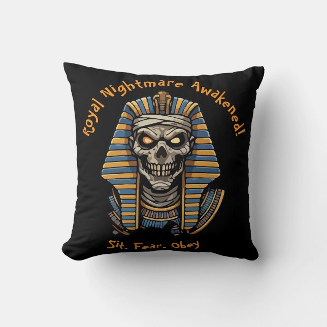 🖤 Oreiller à lancer de momie Pharaon Noir 🎃 👑 (Recto)