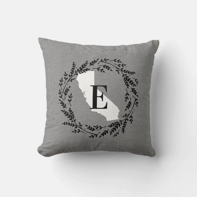 Oreiller à lancer de monogramme de germe rustique  (Recto)
