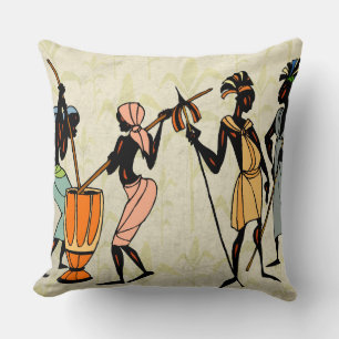 Oreiller à lancer de Motifs tribaux africains