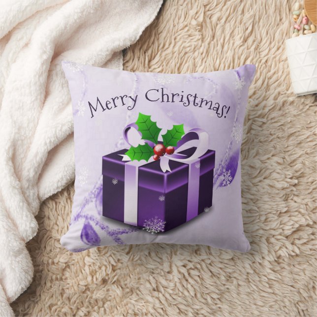 Oreiller à lancer de Noël pourpre (Couverture)