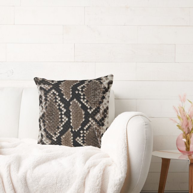 Oreiller à lancer de peau de couleuvre python réti (Canapé)