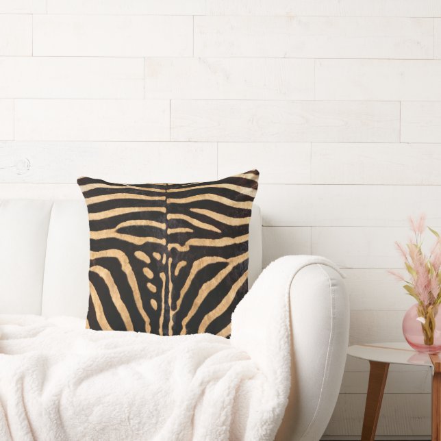 Oreiller à lancer de peau Faux Zebra (Canapé)