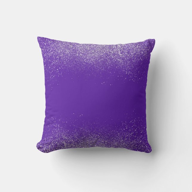 Oreiller à lancer de poussière violette et argenté (Recto)