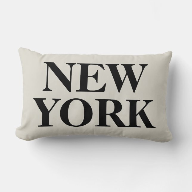Oreiller à lancer de texte de New York (Recto)