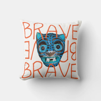 Oreiller à lancer de tigre courageux