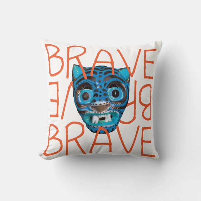 Oreiller à lancer de tigre courageux (Recto)