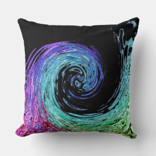 Oreiller à lancer de vague arc-en-ciel liquide