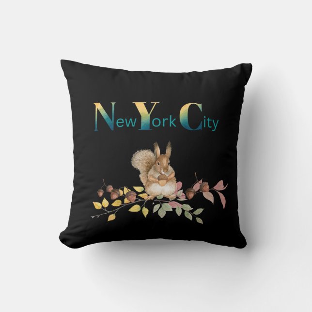 Oreiller à lancer d'écureuil de New York (Recto)