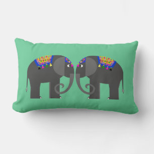 Oreiller à lancer d'éléphants indiens Lumbar