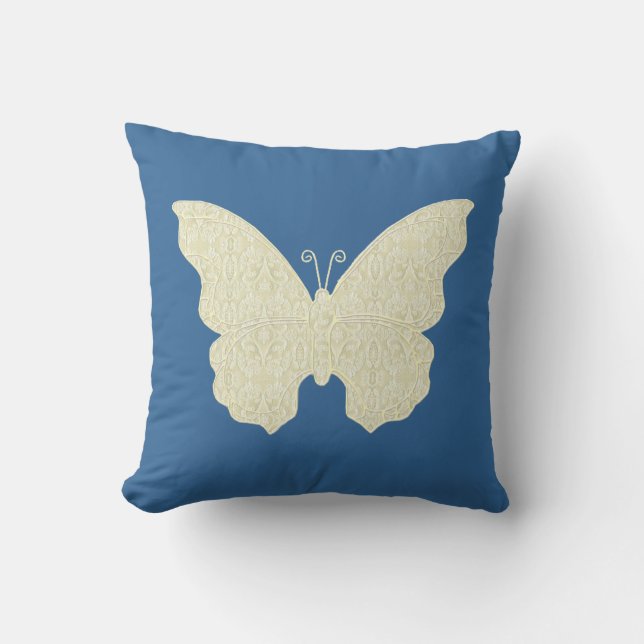 Oreiller à lancer dentelle papillon (Recto)