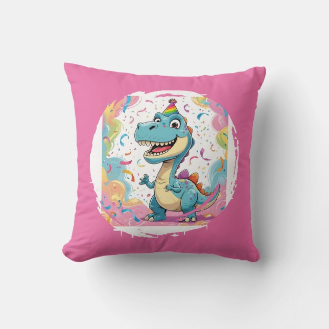Oreiller à lancer Dinosaure Carton mignon avec Rai (Recto)