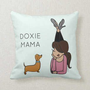 Oreiller à lancer Doxie Mama personnalisé