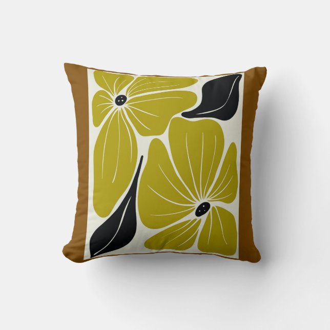 Oreiller à lancer en fleur de Boho (Recto)