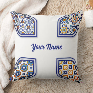 Oreiller à lancer en mosaïque marocaine Zellij - T