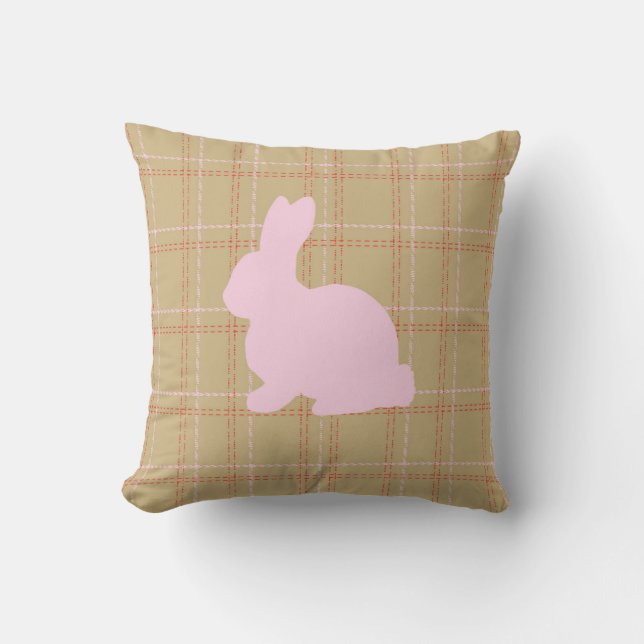 Oreiller à lancer en silhouette de lapin (Recto)