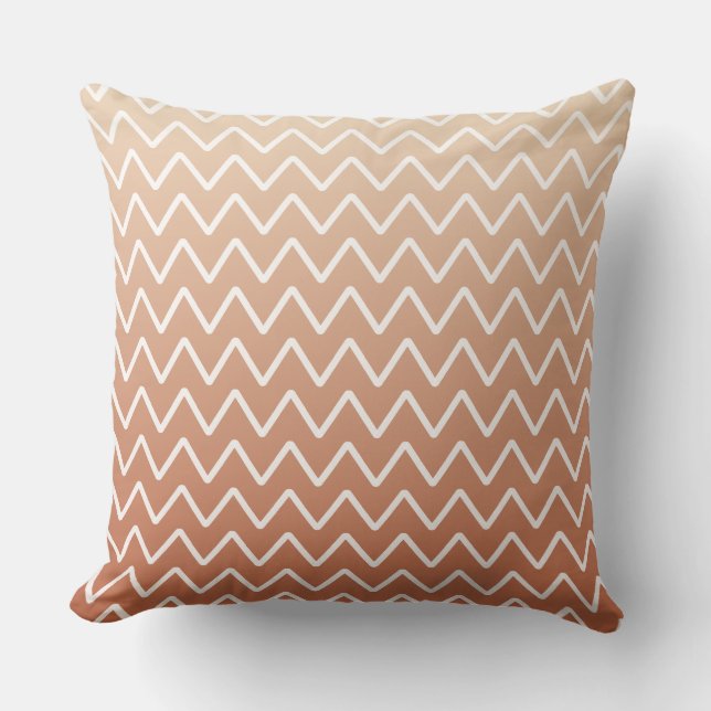 Oreiller à lancer en terre cuite Ombre Chevron (Recto)